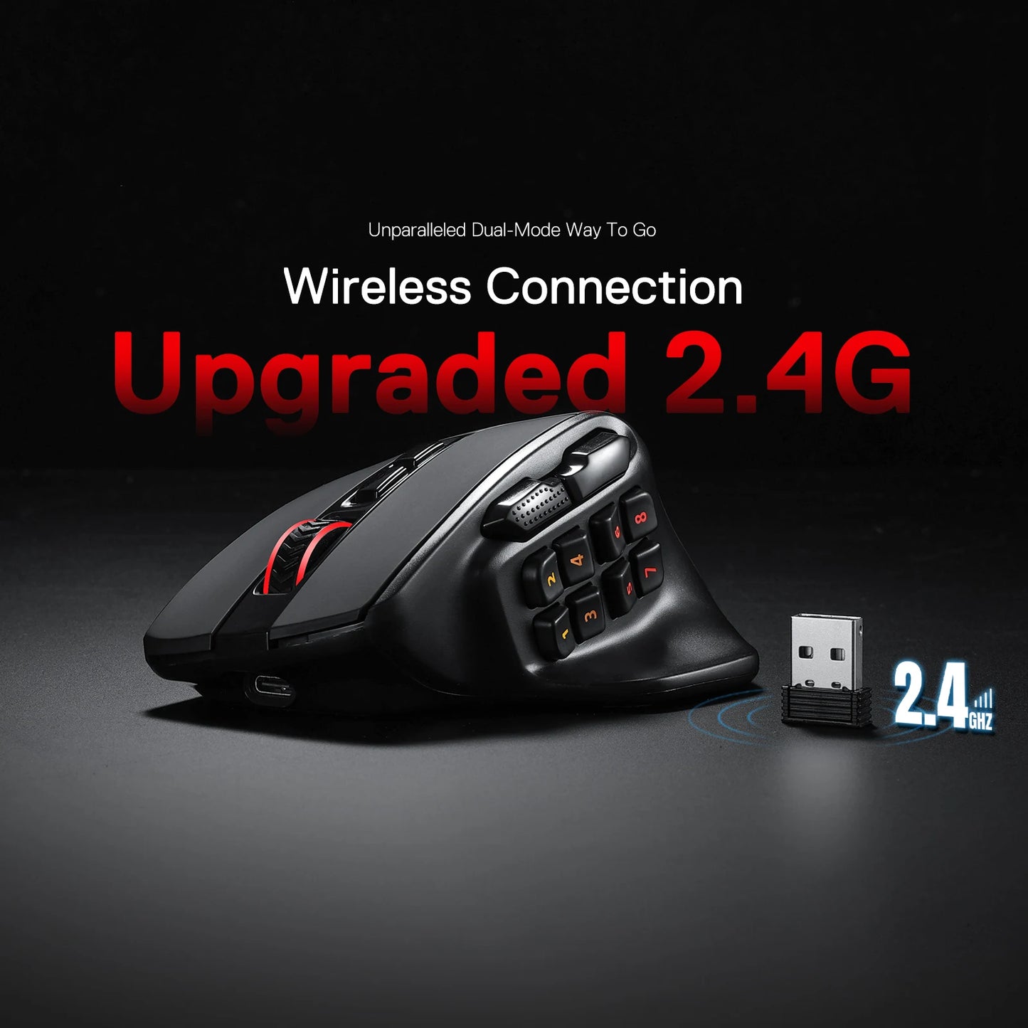 Redragon M811 PRO Wireless MMO Gaming Mouse,