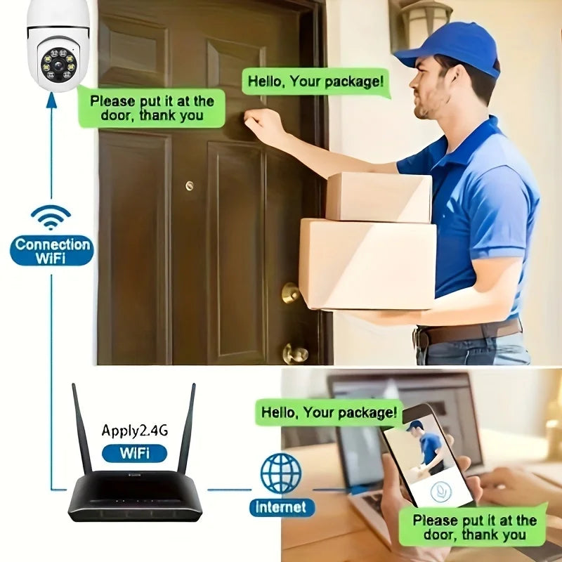 Light Bulb Security Cameras Indoor Outdoor Wireless WiFi Camera 2.4GHz,