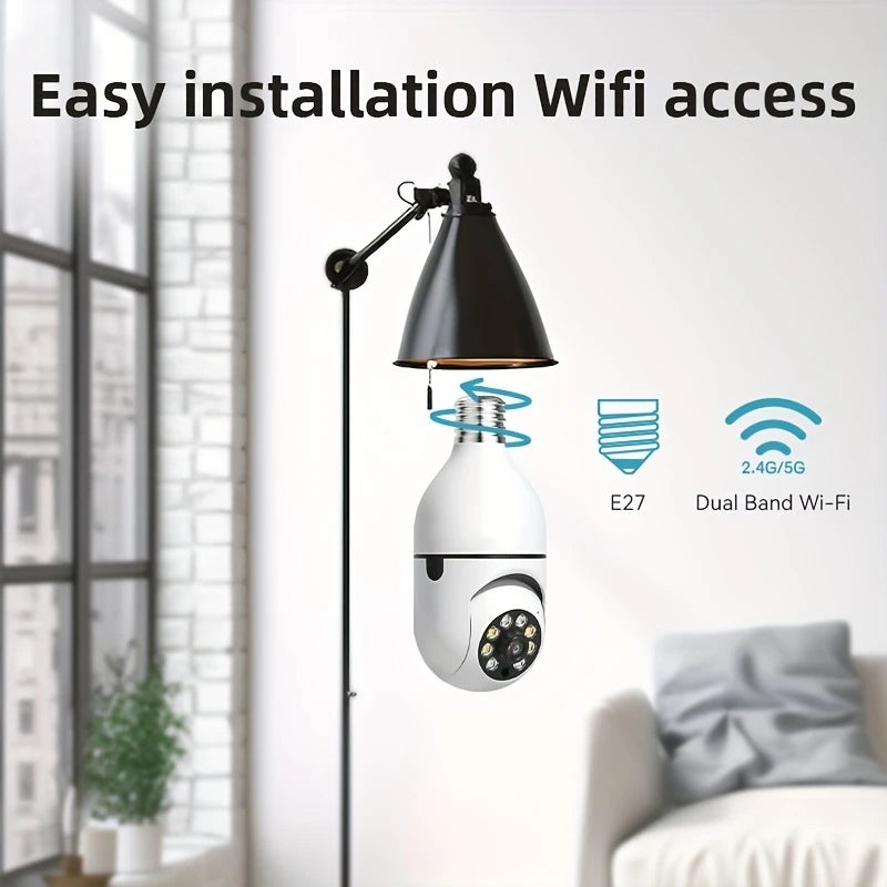 Light Bulb Security Cameras Outdoor Wireless WiFi Camera 5GHz, 360 Degree