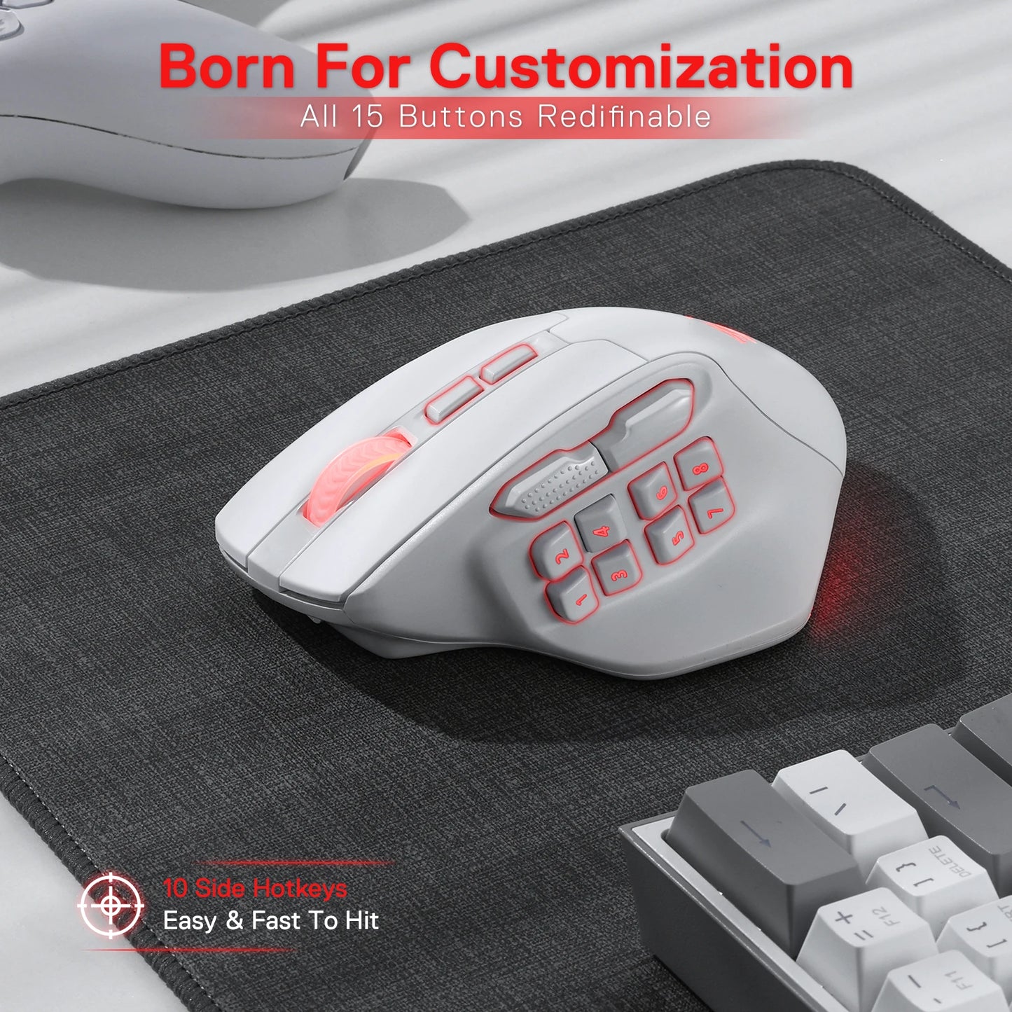 Redragon M811 PRO Wireless MMO Gaming Mouse,