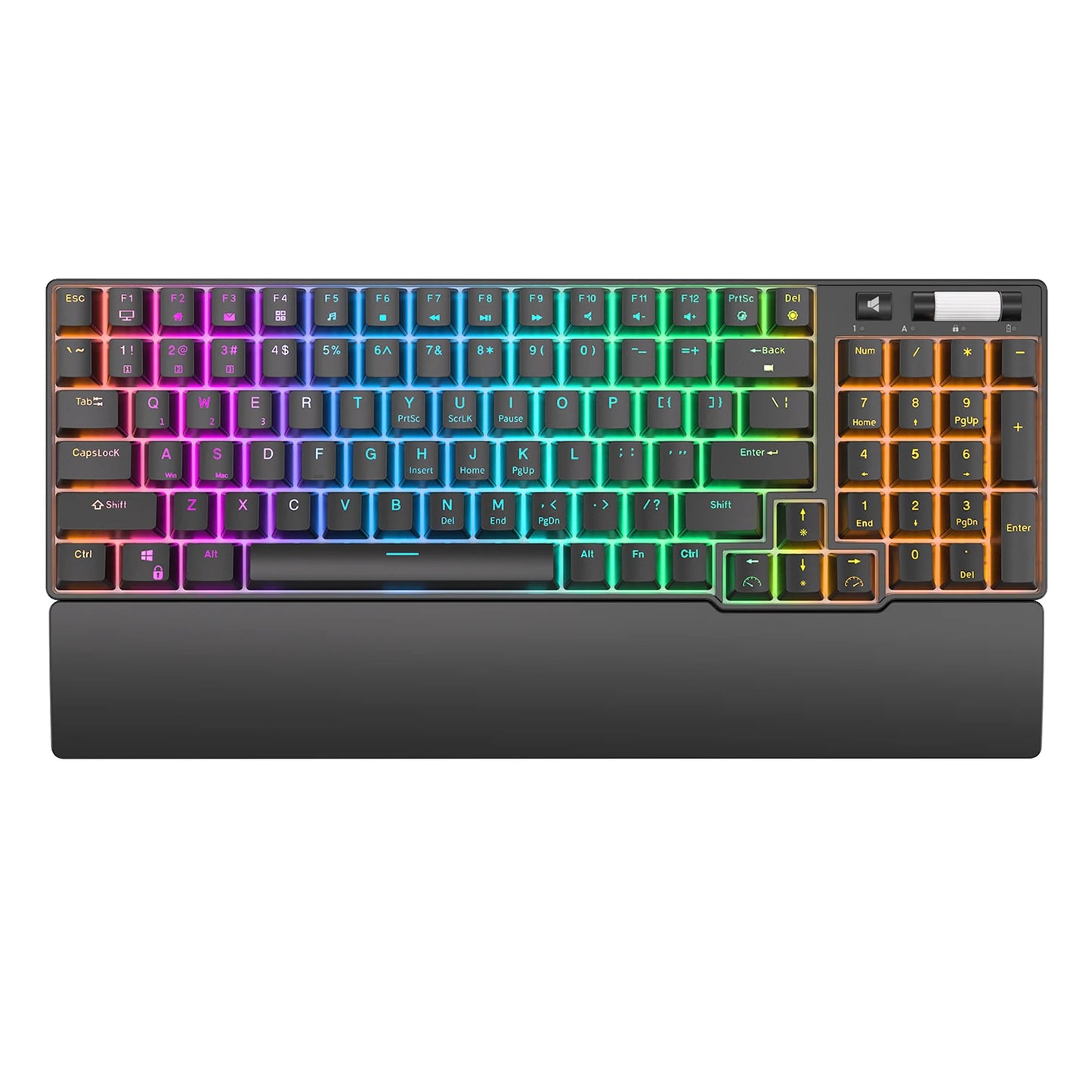 Tri-Mode BT5.0/2.4G/USB-C Hot-Swappable Mechanical Keyboard 96 Keys Bluetooth Wireless Gaming Keyboard