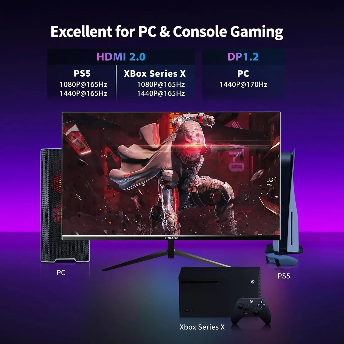 27 Inch Monitor 170hz 2K Gaming Display 1ms