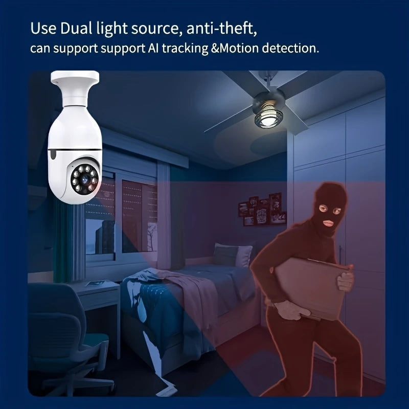 Light Bulb Security Cameras Outdoor Wireless WiFi Camera 5GHz, 360 Degree