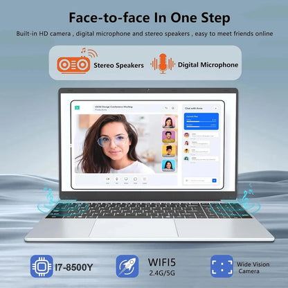 15.6" Intel Core i7 8500Y Laptop Computer PC Windows 11 Pro 16GB DDR4 1TB SSD i7