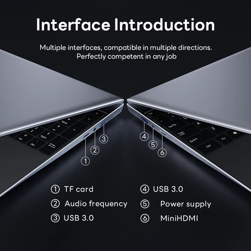 Intel Notebook 15.6" Ultra Slim Laptop Intel Celeron N4000 16GB RAM 1TB Windows 11 Pro