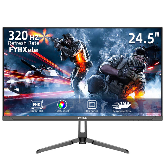 FYHXele 24.5 Inch HDMI DP Gaming Monitor Wide View Angle 320Hz 1080P PC Monitor