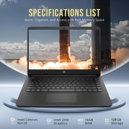HP Newest 14" Business Laptop, Intel Celeron N4120, 16GB RAM, 384GB Storage