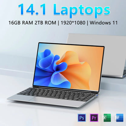 Ultra-Slim Laptop 14.1' FHD Anti-Glare Intel CPU 16 GB RAM 2 TB SSD Windows 11
