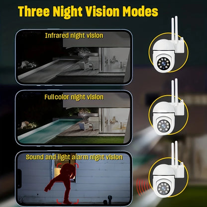 Wireless WiFi Security Camera,1080P,Color Night Vision,2-Way Audio,360 Pan/Tilt/Zoom, Motion Tracking