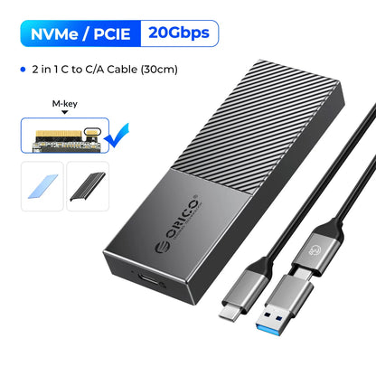 ORICO USB4 NVMe SSD Enclosure 40Gbps PCIe3.0x4 Aluminum M.2 SSD Case