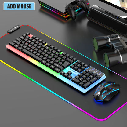 GTX350 Glow Keyboard and Mouse Kit USB Wired 104 Keys Cap Cover