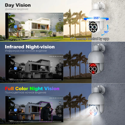 8MP Dual Lens PoE Security Camera System 8X Zoom 4MP Two Way Audio NVR Human Detect ONVIF Video Surveillance Kit
