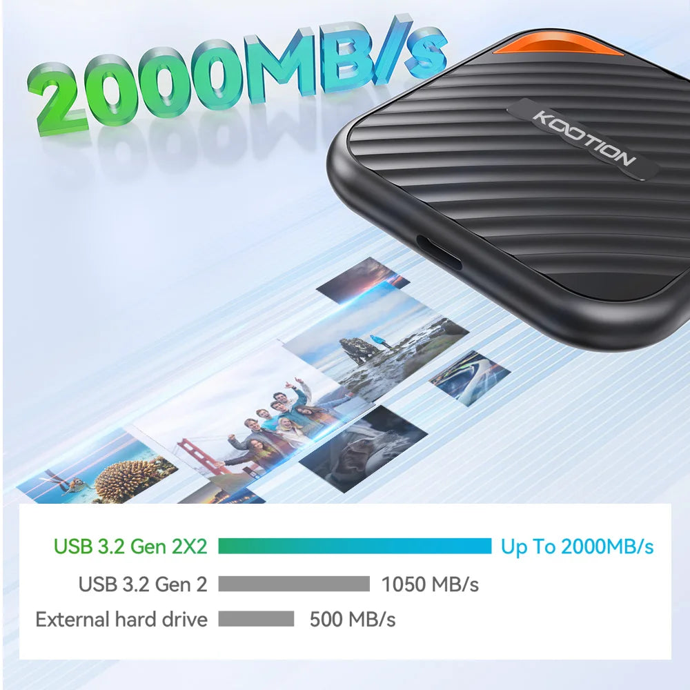 KOOTION X6Max Portable SSD 1TB 512GB USB-C PSSD USB 3.2 External SSD