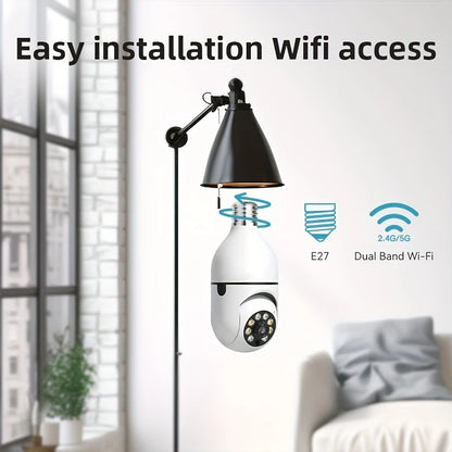 Light Bulb Security Cameras Outdoor Wireless WiFi Camera 5GHz, 360 Degree