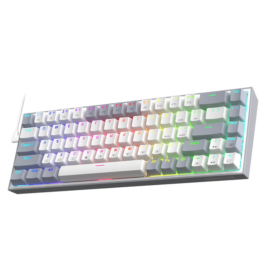 Redragon K631 Gery 65% Wired RGB Gaming Keyboard, Hot-Swappable