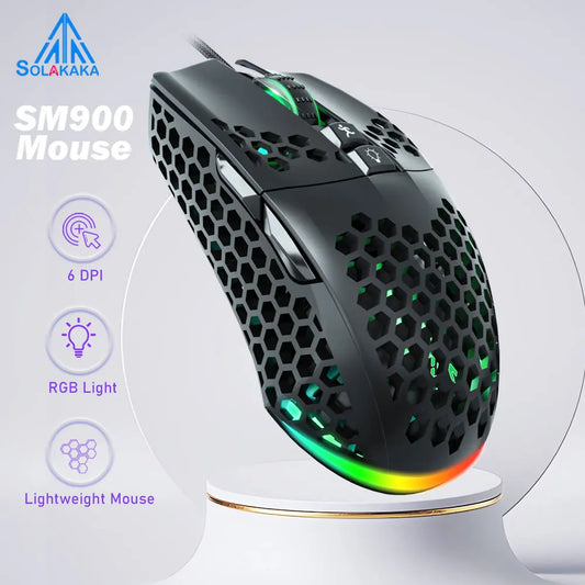 SM900 Wired Gaming Mouse Low Latency 12800 DPI 7 Buttons