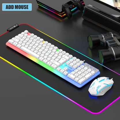 GTX350 Glow Keyboard and Mouse Kit USB Wired 104 Keys Cap Cover