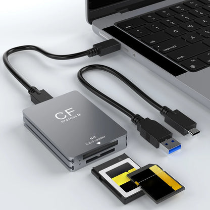 2 in 1 CFexpress Type B SD Card Reader Portable CF Express Reader USB3.2 10Gbps