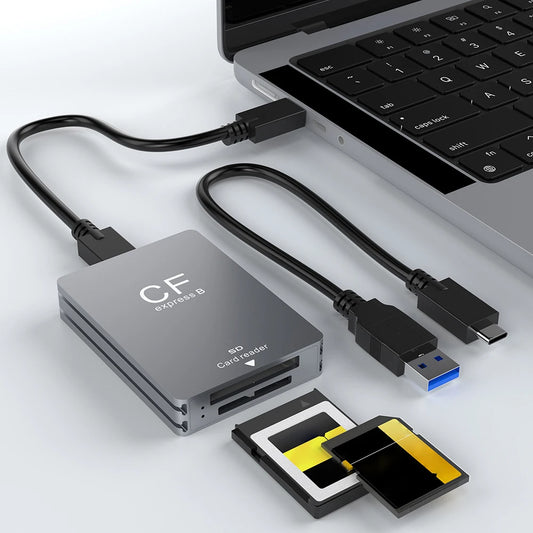 2 in 1 CFexpress Type B SD Card Reader Portable CF Express Reader USB3.2 10Gbps