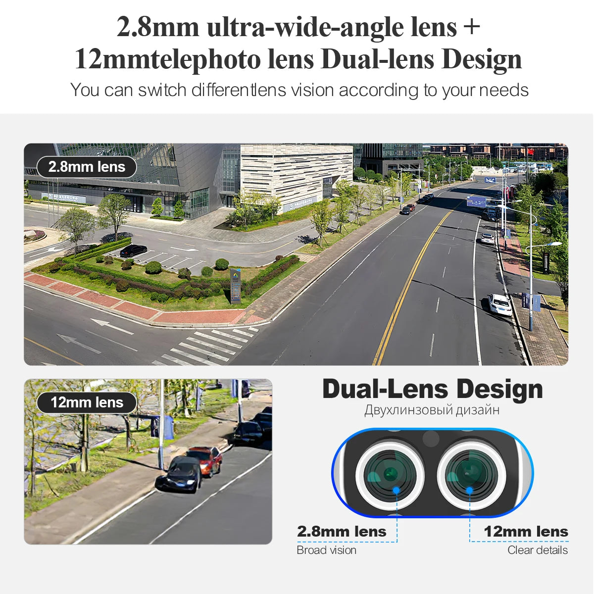 8MP Dual Lens PoE Security Camera System 8X Zoom 4MP Two Way Audio NVR Human Detect ONVIF Video Surveillance Kit