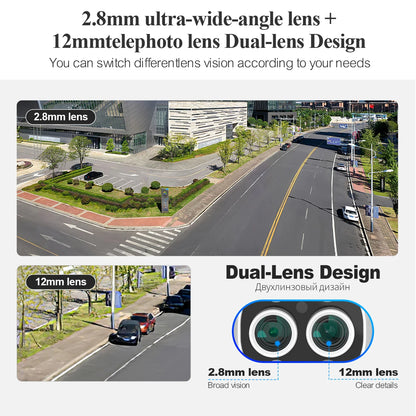 8MP Dual Lens PoE Security Camera System 8X Zoom 4MP Two Way Audio NVR Human Detect ONVIF Video Surveillance Kit