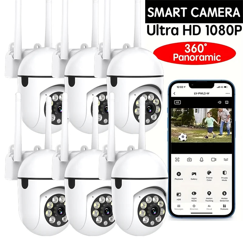 Wireless WiFi Security Camera,1080P,Color Night Vision,2-Way Audio,360 Pan/Tilt/Zoom, Motion Tracking