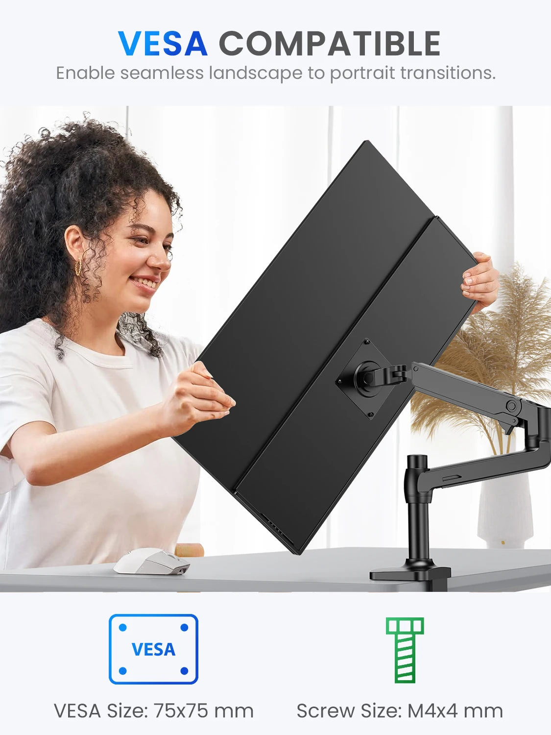 UPERFECT 24.5" 165Hz 2K Computer Monitor 1440P 100% sRGB Desktop Gaming Display for Laptop mini PC