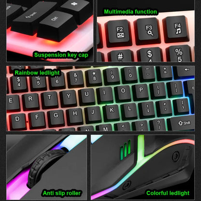 GTX350 Glow Keyboard and Mouse Kit USB Wired 104 Keys Cap Cover