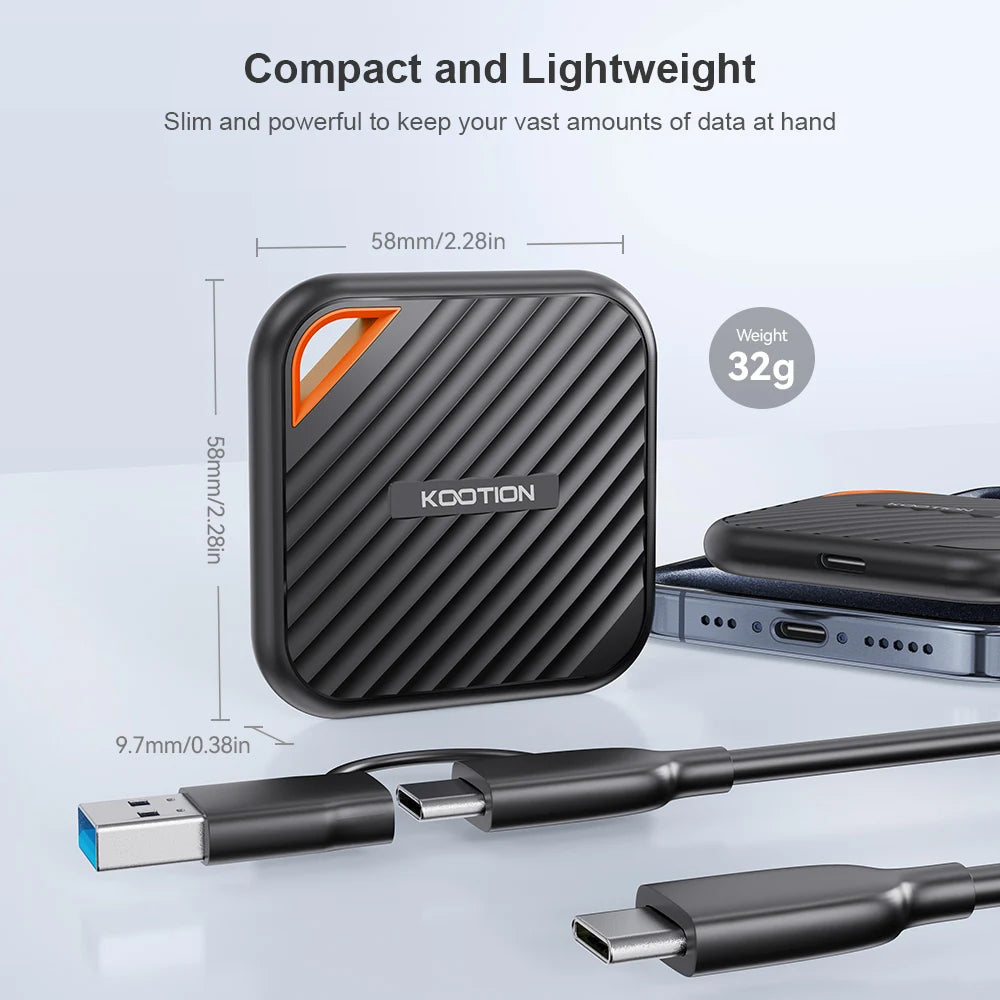KOOTION X6Max Portable SSD 1TB 512GB USB-C PSSD USB 3.2 External SSD