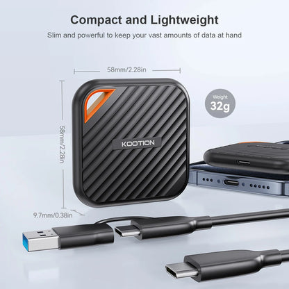 KOOTION X6Max Portable SSD 1TB 512GB USB-C PSSD USB 3.2 External SSD