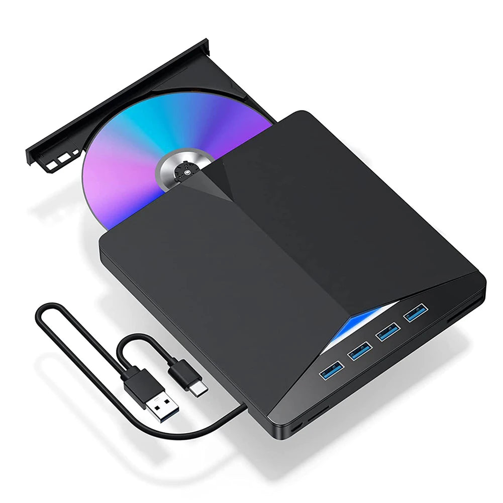 7 In 1 USB3.0 Type-c External DVD RW CD Drive
