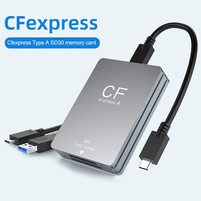 2 in 1 CFexpress Type B SD Card Reader Portable CF Express Reader USB3.2 10Gbps