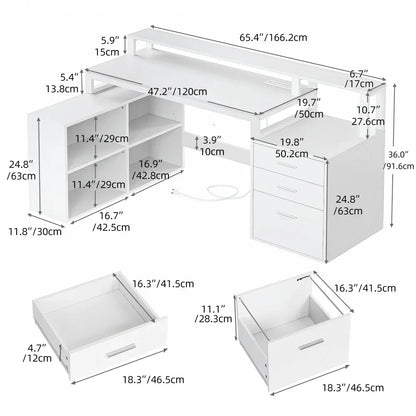 Office Furniture Desk Sets ,65" L Shaped Desk