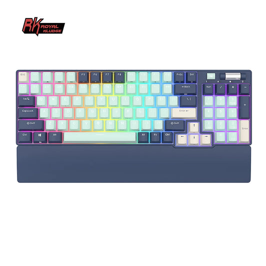 Tri-Mode BT5.0/2.4G/USB-C Hot-Swappable Mechanical Keyboard 96 Keys Bluetooth Wireless Gaming Keyboard