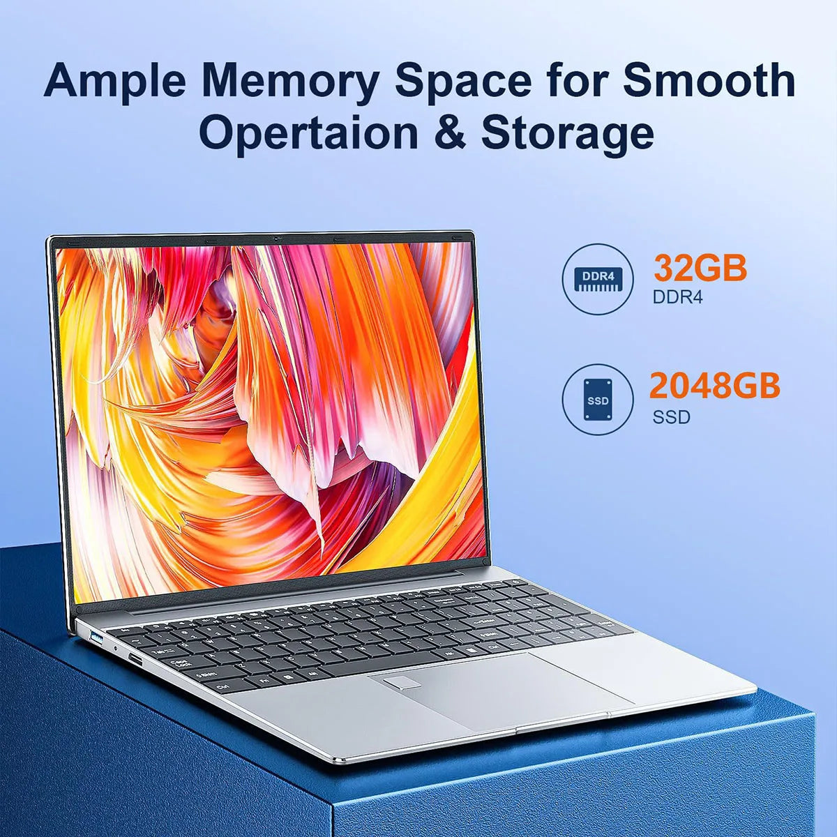 15.6-inch Laptop Windows 11 32GB RAM DDR4 2TB SSD Intel N5095 Full HD Office PC