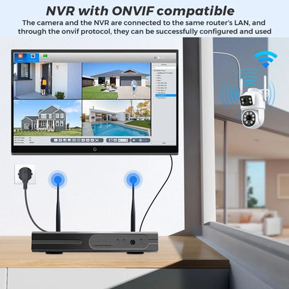 Wifi Camera PTZ Outdoor Dual Screens Human Detection Dual Lenses
