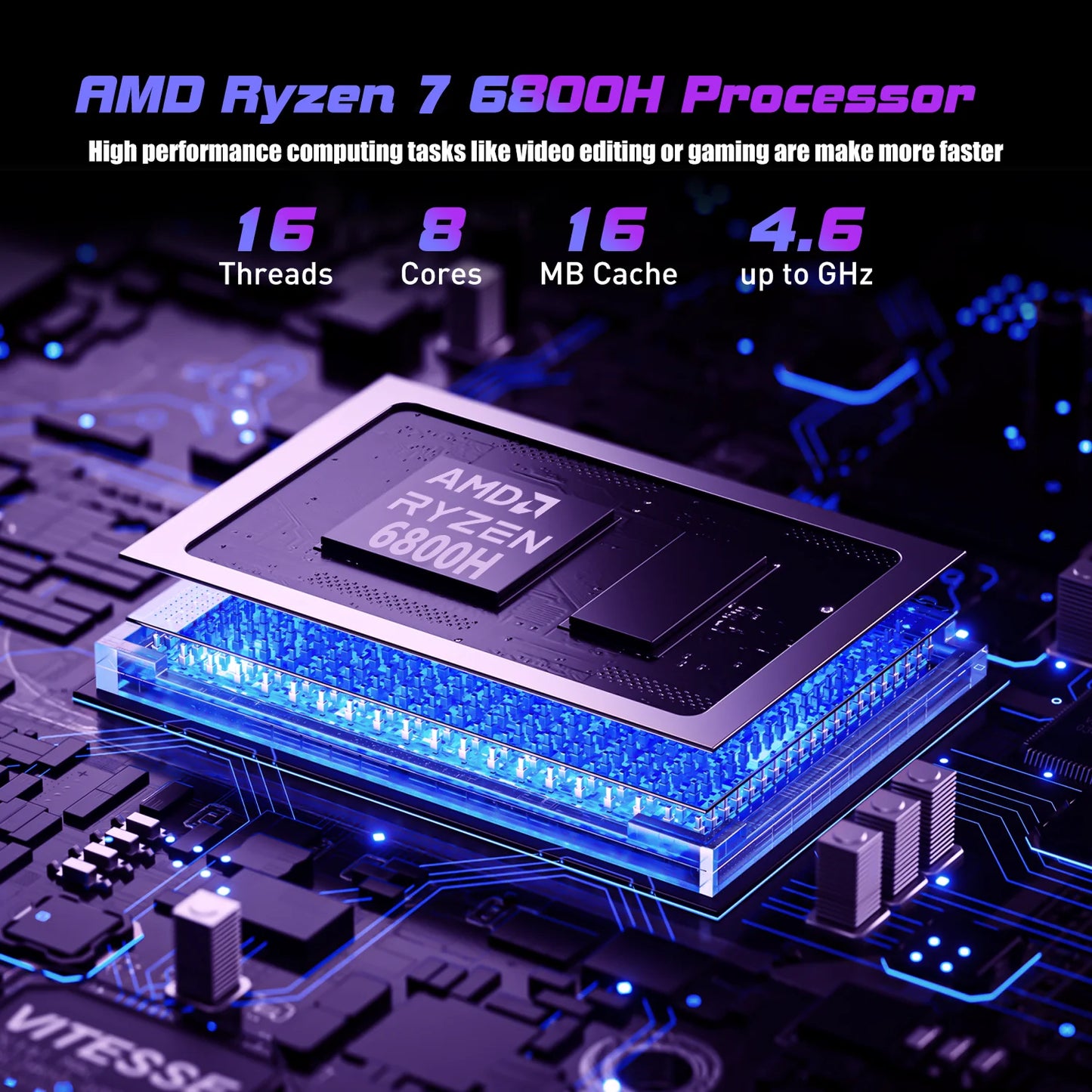 ACEMAGIC RX16 AMD Ryzen 7 6800H 16.1" Ultra Slim Laptop 16GB LPDDR5 Ram 512GB Rom Windows 11Pro