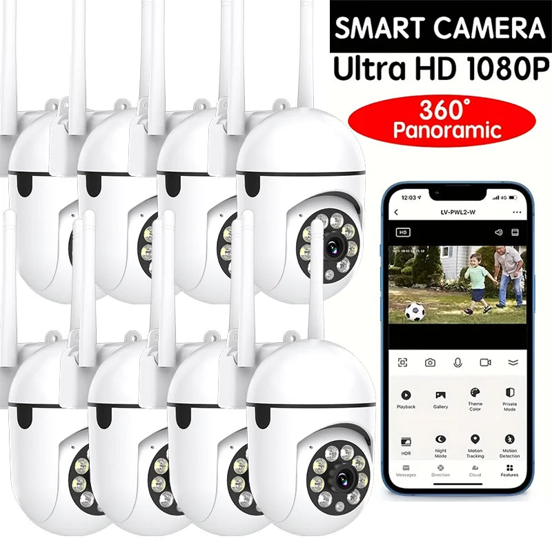 Wireless WiFi Security Camera,1080P,Color Night Vision,2-Way Audio,360 Pan/Tilt/Zoom, Motion Tracking