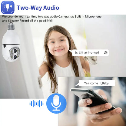 IPC360 Home 10X PTZ Zoom E27 Bulb Camera Auto Tracking
