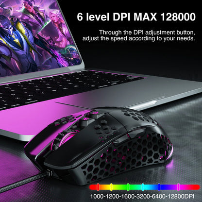 SM900 Wired Gaming Mouse Low Latency 12800 DPI 7 Buttons