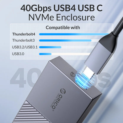 ORICO USB4 NVMe SSD Enclosure 40Gbps PCIe3.0x4 Aluminum M.2 SSD Case