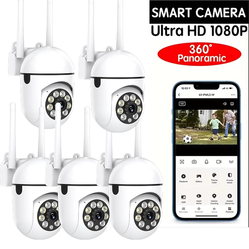 Wireless WiFi Security Camera,1080P,Color Night Vision,2-Way Audio,360 Pan/Tilt/Zoom, Motion Tracking